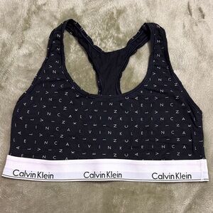Calvin Klein Black and White Logo Bralette